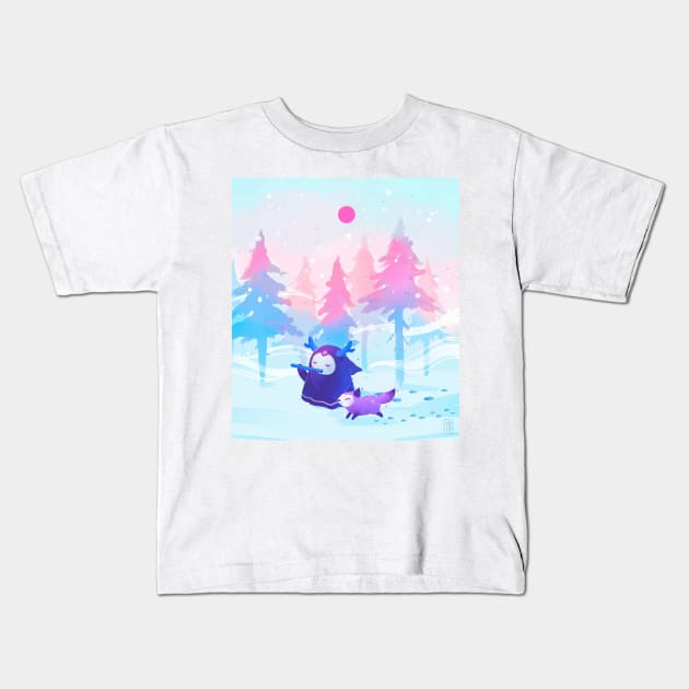 Winter Spirit Kids T-Shirt by Freeminds